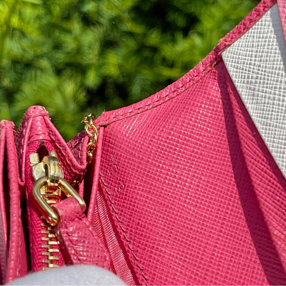 Prada Saffiano Leather Multicolor Long Wallet & Detachable ID Card Holder - Picture 12 of 16